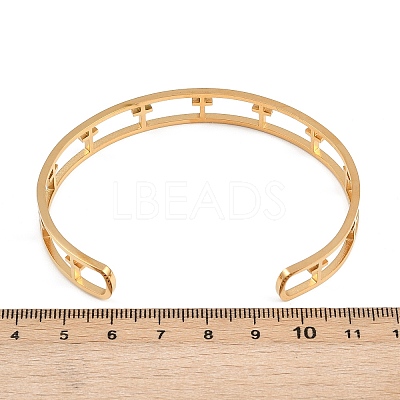304 Stainless Steel Cuff Bangles for Women BJEW-S181-02G-B-1