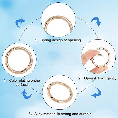 10Pcs Alloy Spring Gate Rings FIND-SP0001-38G-1