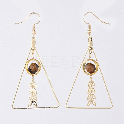 Natural Mixed Gemstone Dangle Earrings EJEW-JE04025-1