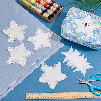 6Bags Polyester Blank Embroidery Sew on Cloth Patches PATC-PH0001-86D-1