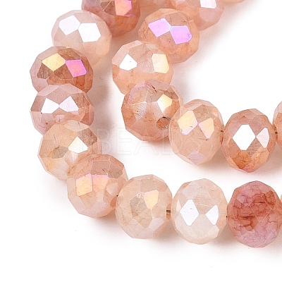 Dyed Crackle Imitation Jade Glass Beads Strands EGLA-Q131-02C-05-1