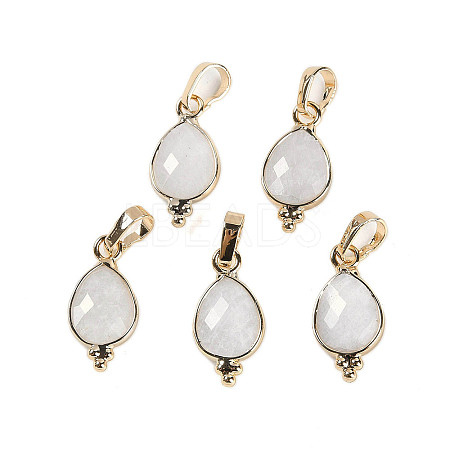 Natural White Moonstone Faceted Pendans KK-L218-004G-04-1