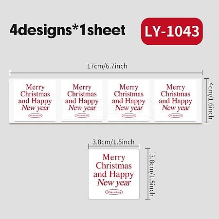Christmas Theme Paper Self-Adhesive Stickers DIY-M070-08J-1