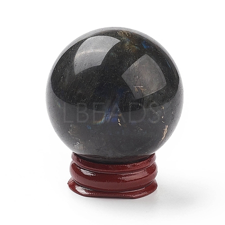 Natural Labradorite Ball Display Decorations G-PW0004-47-1