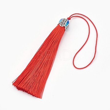 Polyester Tassel Pendant Decorations HJEW-WH0003-A02-AS-1
