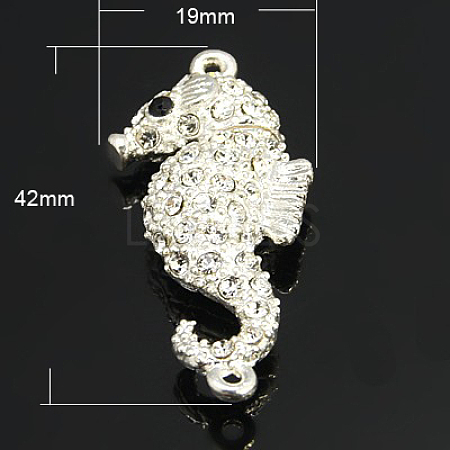 Alloy Rhinestone Magnetic Clasps X-RB-G056-S-1