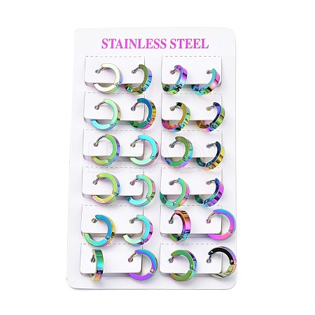 304 Stainless Steel Huggie Hoop Earrings EJEW-M284-30M-B-1