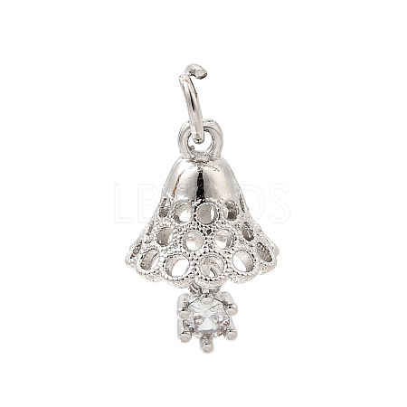 Christmas Brass Micro Pave Clear Cubic Zirconia Pendants KK-Z156-05P-1
