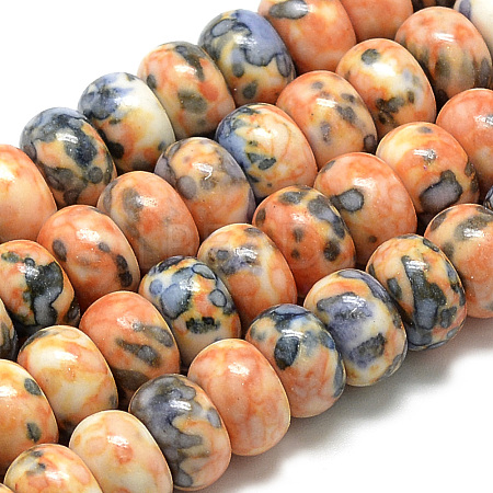 Synthetic Ocean White Jade Beads Strands G-S257-5x10mm-12-1