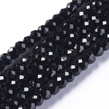 Natural Black Spinel Beads Strands G-E560-Q05-1