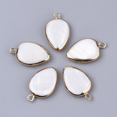 Edge Plated Freshwater Shell Pendants X-SHEL-S276-37-1