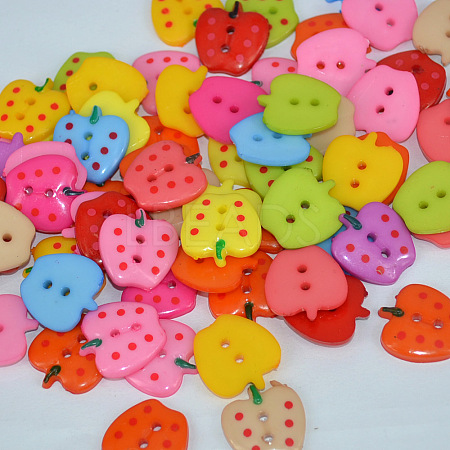 Mixed Color Apple Shape Buttons X-NNA0VCW-1