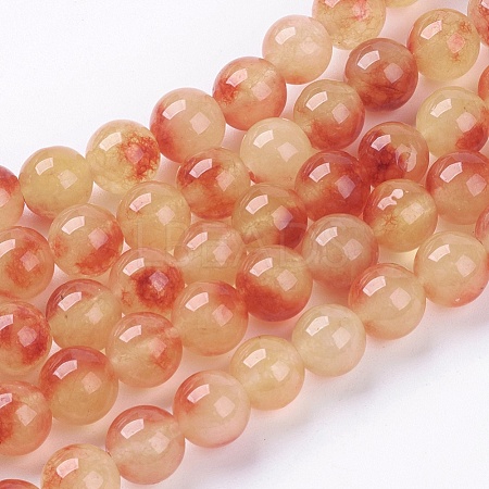Two Tone Natural Jade Bead Strands X-G-R165-8mm-02-1