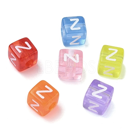 Spray Painted Transparent Acrylic Beads MACR-K365-07Z-1