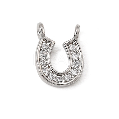 Brass Micro Pave Clear Connector Charms CU-CBA3D76-01P-1