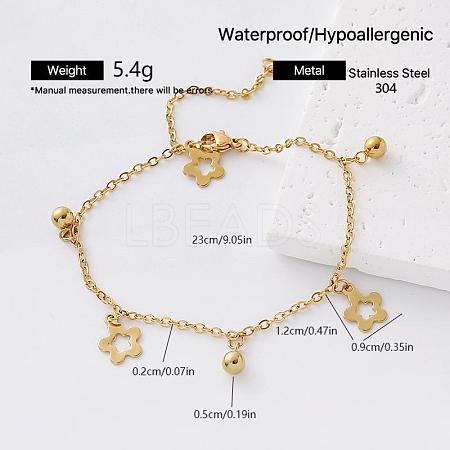 304 Stainless Steel Charm Anklets for Women HT7588-3-1
