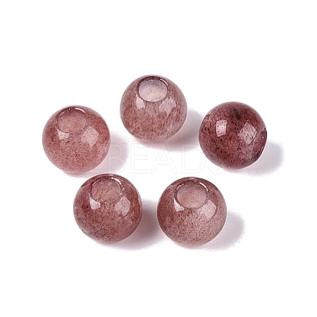Natural Strawberry Quartz European Beads G-Q607-02F-1