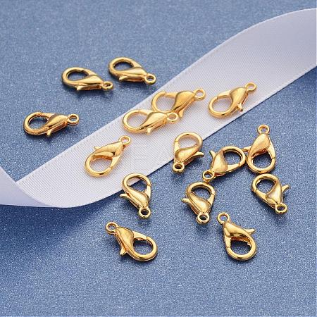 Zinc Alloy Jewelry Findings Golden Lobster Claw Clasps X-E102-G-1