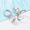 Shell Shape Brass Micro Pave Cubic Zirconia Hoop Earrings EJEW-M077-05P-5