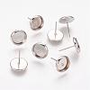 Brass Stud Earring Settings IFIN-Q006-P-NF-1