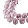 Baking Paint Transparent Glass Beads Strands GL-N005-02A-D03-3