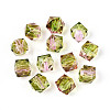 Two Tone Transparent Spray Painted Acrylic Beads ACRP-T005-26J-1