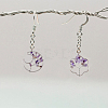 8Pcs 4 Styles Flower & Moon & Oval & Hexagon Natural Amethyst Copper Wire Wrapped Chip Big Pendants G-DC0001-26-4