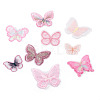 Beadthoven 36Pcs 9 Style Butterfly Organgza Lace Embroidery Ornament Accessories DIY-BT0001-49-12