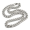 Non-Tarnish 201 Stainless Steel Curb Chain Necklaces NJEW-Q336-12B-P-4