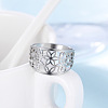 Flower Pattern Hollow Out 304 Stainless Steel Finger Rings FS-WGDCC5F-03-1