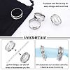 12Pcs 201 Stainless Steel Grooved Finger Ring Settings STAS-UN0038-95-5