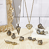 10Pcs 5 Styles Tibetan Style Brass Rack Plating Cage Pendants KK-SC0004-36-4