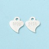 925 Sterling Silver Heart Chain Extender Connectors STER-P053-02S-2