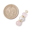 3Pcs 3 Styles Natural Rose Quartz and Shell Pearl & Glass Pendants PALLOY-JF04786-01-2