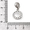 304 Stainless Steel Crystal Rhinestone European Dangle Charms STAS-D153-06A-P-3