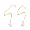 Natural Pearl Earrings for Women EJEW-E303-01G-1