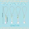 Teardrop Glass & Acrylic Flower Car Mirror Pendant Decorations HJEW-DR00051-2