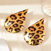 Leopard Print Alloy Dangle Stud Earrings LS-EJEW-K304-01E-G-2