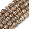 Natural Tibetan Striped Pattern dZi Agate Beads Strands G-F354-13-2