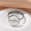 Half Round Natural Howlite Finger Rings RJEW-M062-01P-20-4