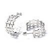 304 Stainless Steel Hollow Out C-shape Stud Earrings STAS-B034-11P-2