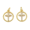 Brass Micro Pave Cubic Zirconia Pendants X1-KK-C092-21A-G-1