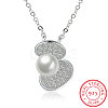 925 Sterling Silver Cubic Zirconia Pendant Necklaces NJEW-BB18739-8
