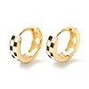 Tartan Pattern Enamel Chunky Hinged Huggie Hoop Earrings for Women EJEW-P196-22G-2