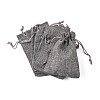 Polyester Imitation Burlap Packing Pouches Drawstring Bags ABAG-R005-9x12-04-1