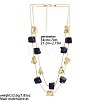 Resin & CCB Plastic Nuggets Double Layer Necklaces with Alloy Chains for Women WG8113C-01-2