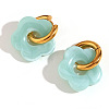 Flower Stainless Steel Acrylic Hoop Earrings FS-WGEB331-09-2