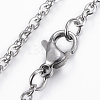 Non-Tarnish 304 Stainless Steel Cable Chain Necklaces X-NJEW-K090-01P-2