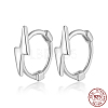 Lightning Bolt Shape Rhodium Plated 925 Sterling Silver Hoop Earrings for Women KQ4237-2-1