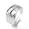 304 Stainless Steel Open Cuff Ring for Women RJEW-C046-09P-1